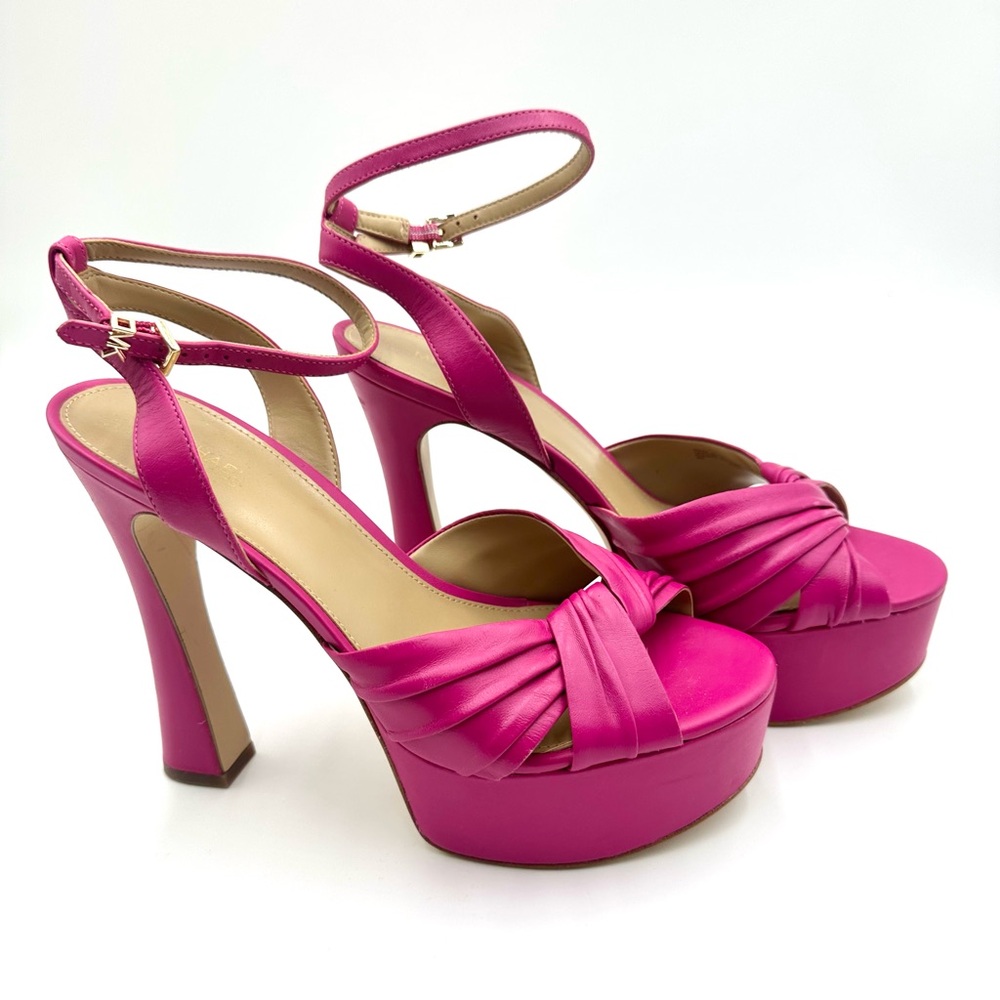 Michael Kors Fucsia Pink Selena Ankle Strap Platform Sandals, Size 9
